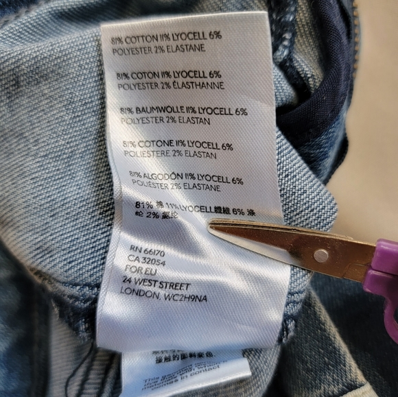 Anthropologie Pilcro Mid / High Rise Boot Cut Buttoned Slit Flare Jeans sz 25 - Picture 16 of 16